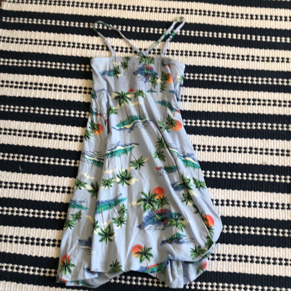 Girls sunset and palm tree dress